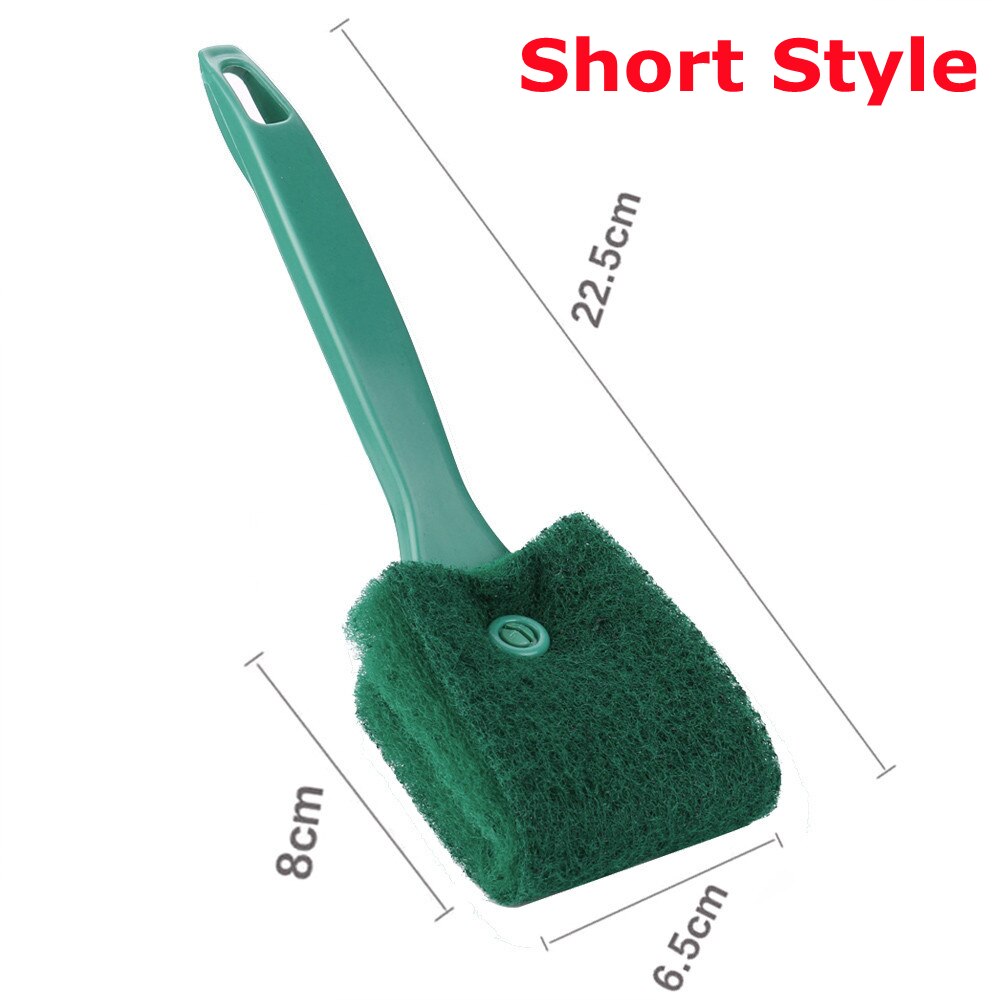45cm Aquarium Plastic Fish Tank Glass Window Algae Double-sided Sponge Cleaning Brush Cleaner Scrubber Long Handle Cleaning: 22.5cm Short Style
