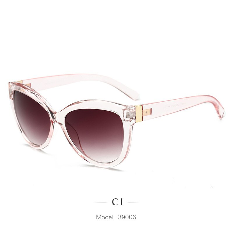 Yooske cat eye solbriller kvinder overdimensionerede solbriller dame luksus mærke nuancer gradient briller: C1