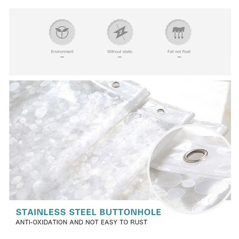 3D Sheer Shower Curtain Waterproof Shower Curtain Transparent Bathing Bathroom Curtains For Home Decoration Bathroom Accessories