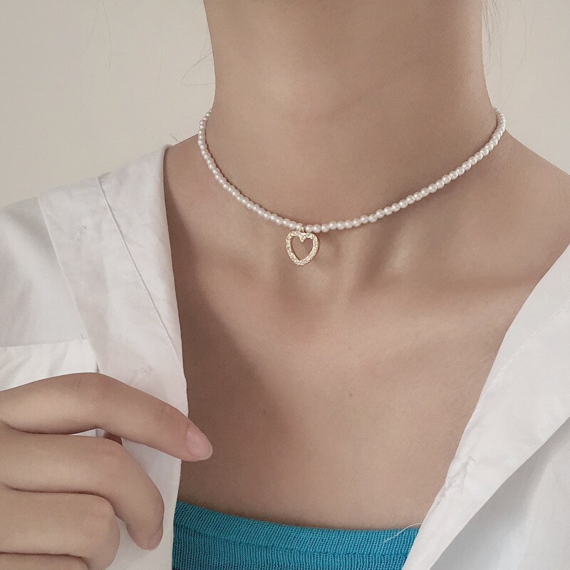 YWZIXLN 2021 Trend elegancka biżuteria ślubna duży naszyjnik z pereł dla kobiet moda biała sztuczna perła Choker naszyjnik N0179: Kobaltu fioletowy