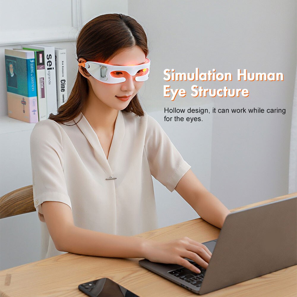 LED Light Therapy Eyes Mask Massager Heating SPA Vibration LED 3D Eye Bag Wrinkle Removal Fatigue Relief Beauty Device