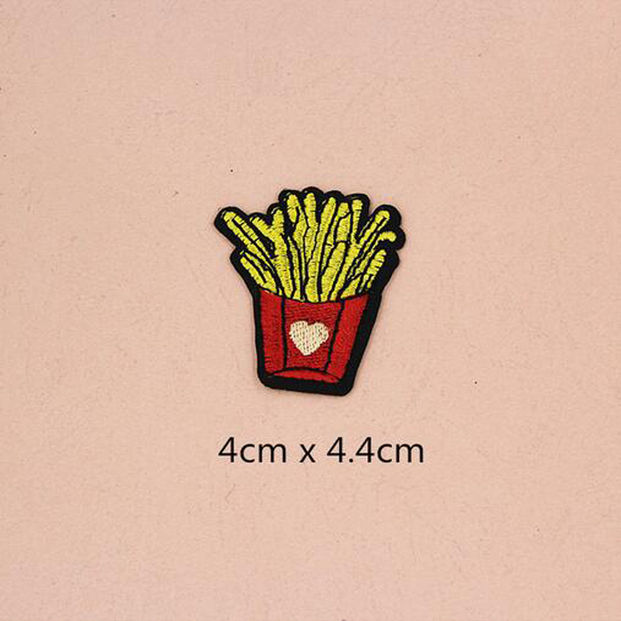 Regenboog Liefde Hart Patches Cap Schoen Ijzer Op Geborduurde Applicaties DIY Kleding Accessoires Patch Voor Kleding Stof Badges BU65: BU65N7 French fries