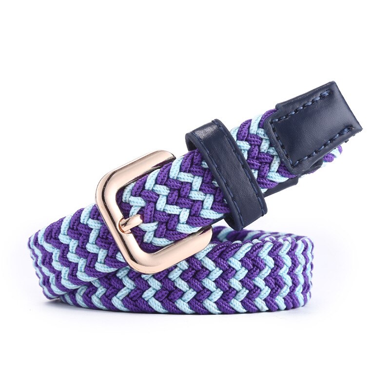 ZLD – ceinture en toile unisexe, alliage, boucle ardillon, costume parent-enfant, tissage décontracté, toile tissée simple, bande élastique unie: 14
