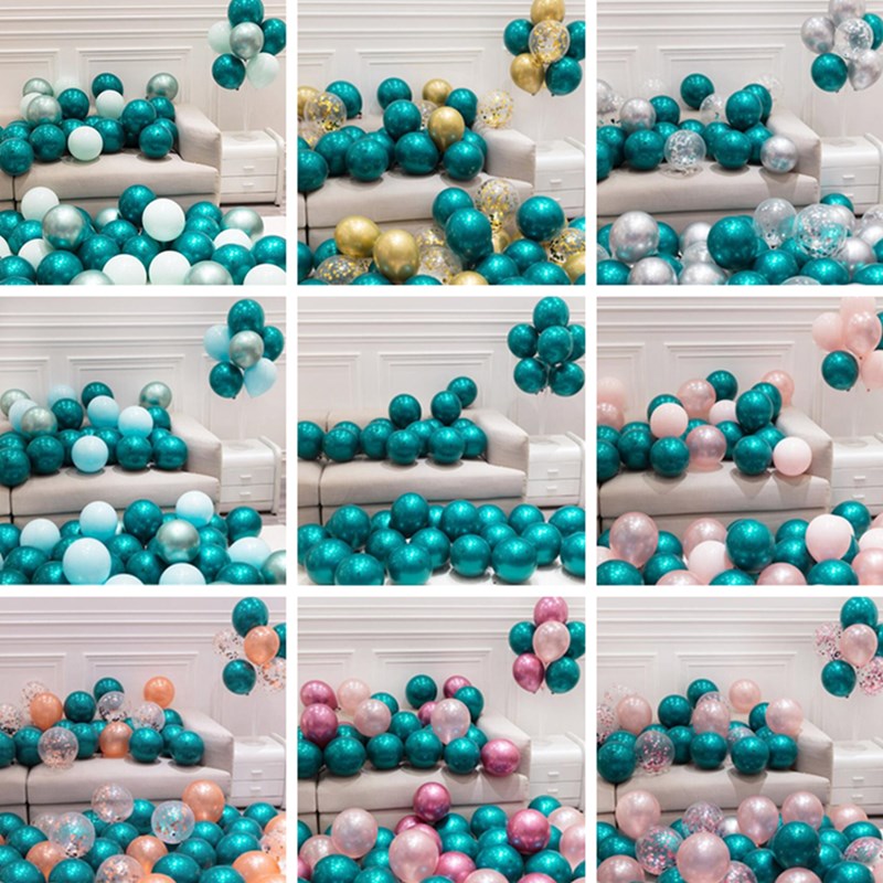 30 Pcs 15 Sets 10inch Double Layer Parel Teal Green Latex Ballon Turquoise Helium Premium Ballonnen Verjaardag Bruiloft decor