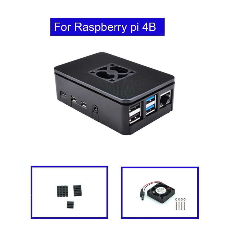 Raspberry Pi 4 Model B ABS Case with Fan + Heatsink +32GB SD Card+ 5V 3A power+HDMI for Raspberry Pi 4B: Green
