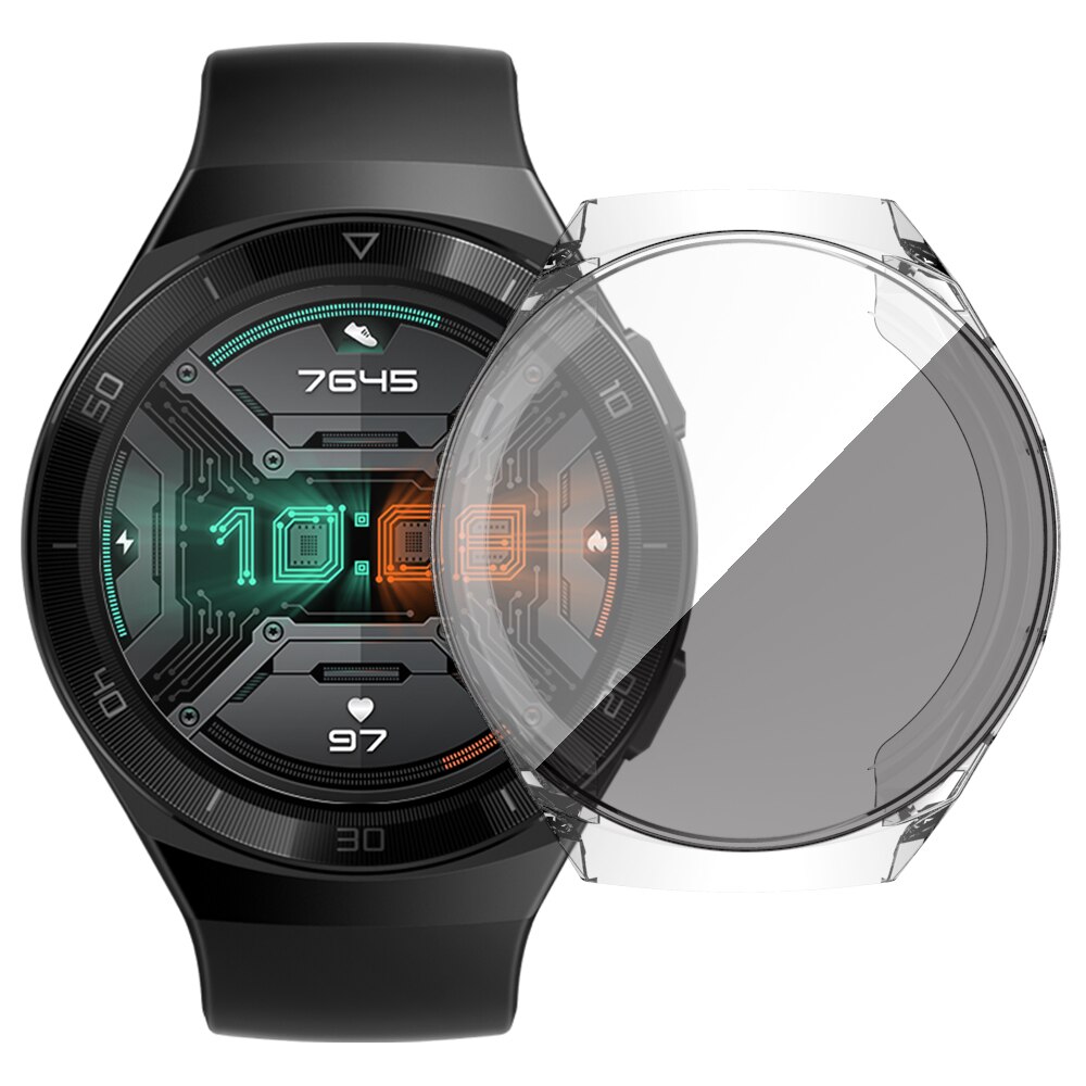 For Huawei Watch GT 2e Silicone Case Plating Soft TPU Protector Cover For Huawei GT 2E Frame Screen Protection Shell Accessories: Clear