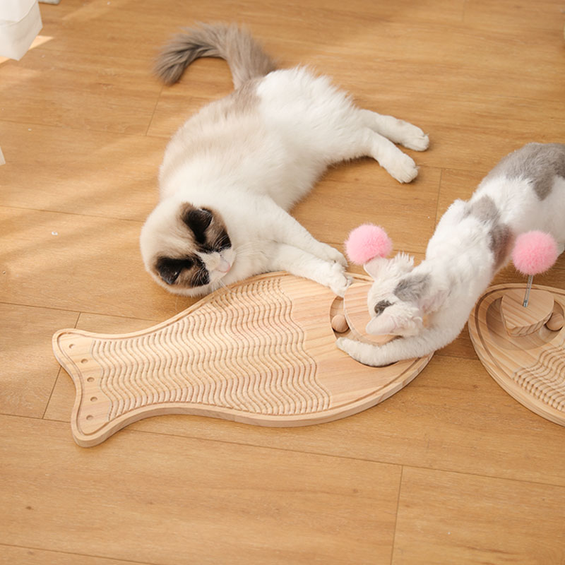 Solid Wood Cat Scratcher Does Not Debris Cat Scratching Board Interactive Kitten Scraper Board Toy Funny Cats Toys