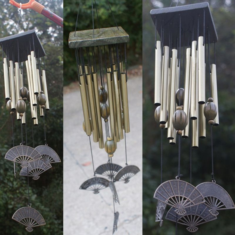 Handmade 27 Tubes Wind Chimes for Outside Decoration Tuned Hummingbird Wind Chime Soothing Melodic Deep Tones Outdoor Decor: Light Yellow