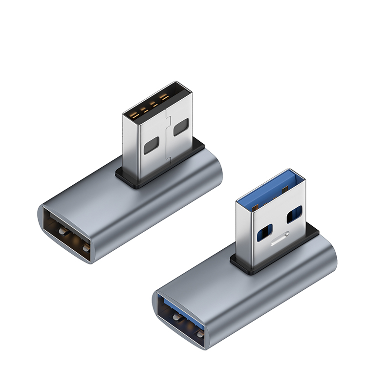 NNBILI 90 Przedłużacz USB 3.0 pod kątem prostym Kolanko w górę Złącze USB 10 Gb/s do komputera PC Przedłużacz wtyczki męskiej na żeńską