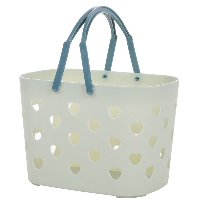 Portable Shower Caddy Tote Heart Shaped Hollow Plastic Storage Basket with Handle Box Organizer Bin for Bathroom Pantry: GN