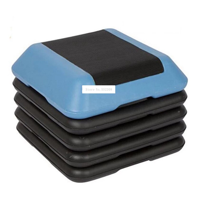 Multi-Layer Adjustable Aerobic Step Home Gym Exercise Board Mini Fitness Body Step Pedal 200kg Bearing Indoor Fitness Equipment: Blue