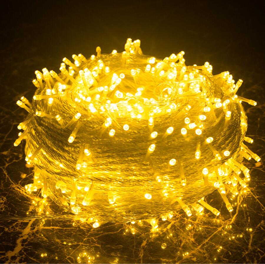 Thrisdar 100M 800 Christmas Led String Fairy Light Outdoor Garden Wedding Party Fairy String Xmas Tree Garland Light: Yellow