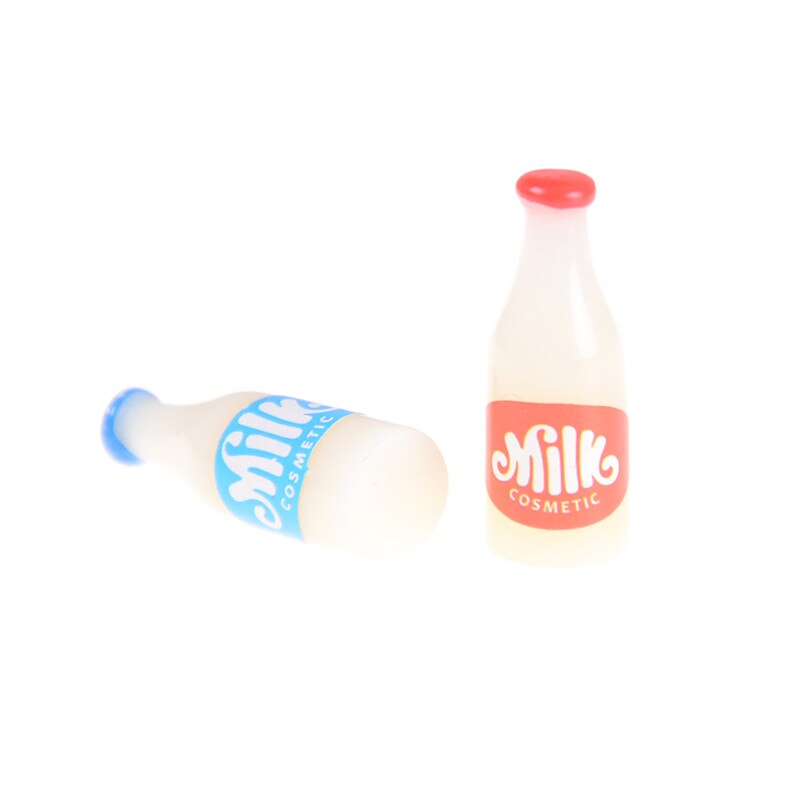 2PCS Dollhouse Kitchen Accessories 1:12 Miniature Food Milk Bottles Breakfast