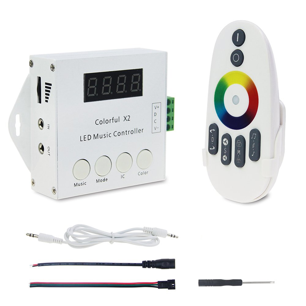 Digital Addressable Led Strip Music Controller X2(X1 Updated Version) for WS2811 WS2812B 6803 WS2813 WS2815 LED Strip DC 5V-24V