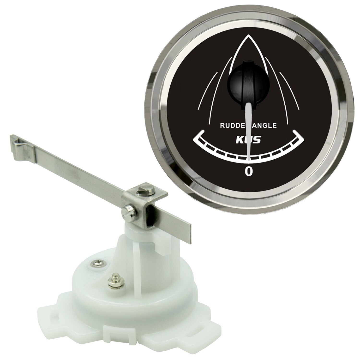 KUS Marine Boat Rudder Angle Gauge With Rudder Indicator Sensor 52mm 12V/24V 0-190ohms