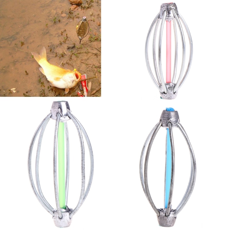 6 Wire Inline Lead Fishing Thrower Carp Fishing Catapults Method Carp Fishing Feeder With Lead Sinker Bait Hold 5cm 6cm 7cm