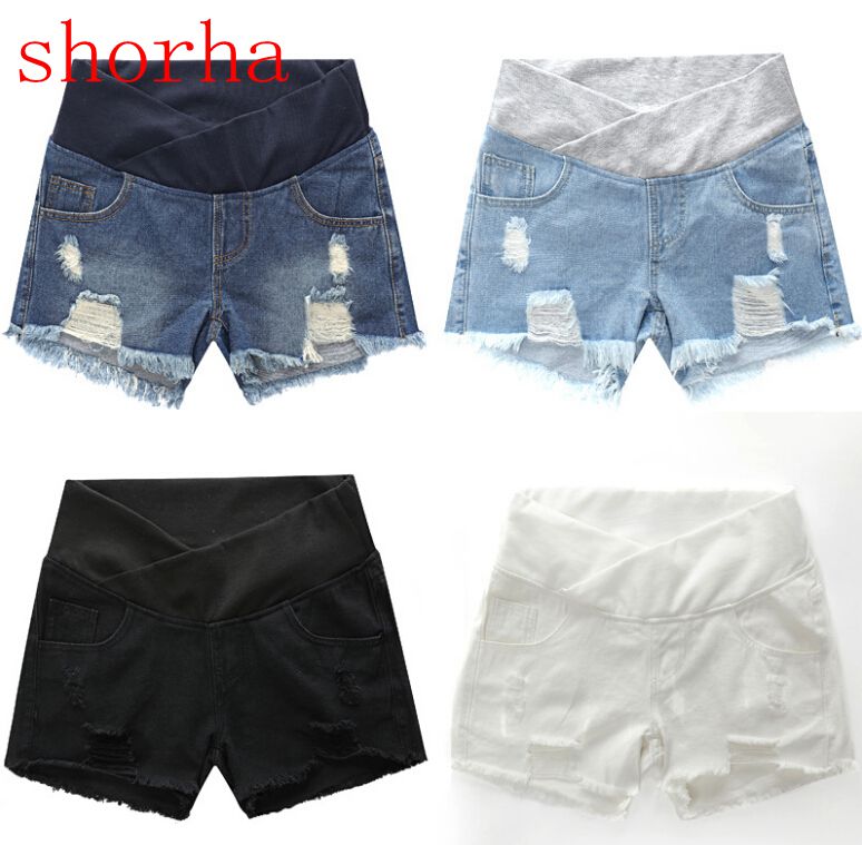 Frühling sommer mutterschaft kurzen hosen schwangerschaft shorts schwangere jeans mutterschaft shorts Herbst bauch denim hosen Lose M/L/XL/XXXL