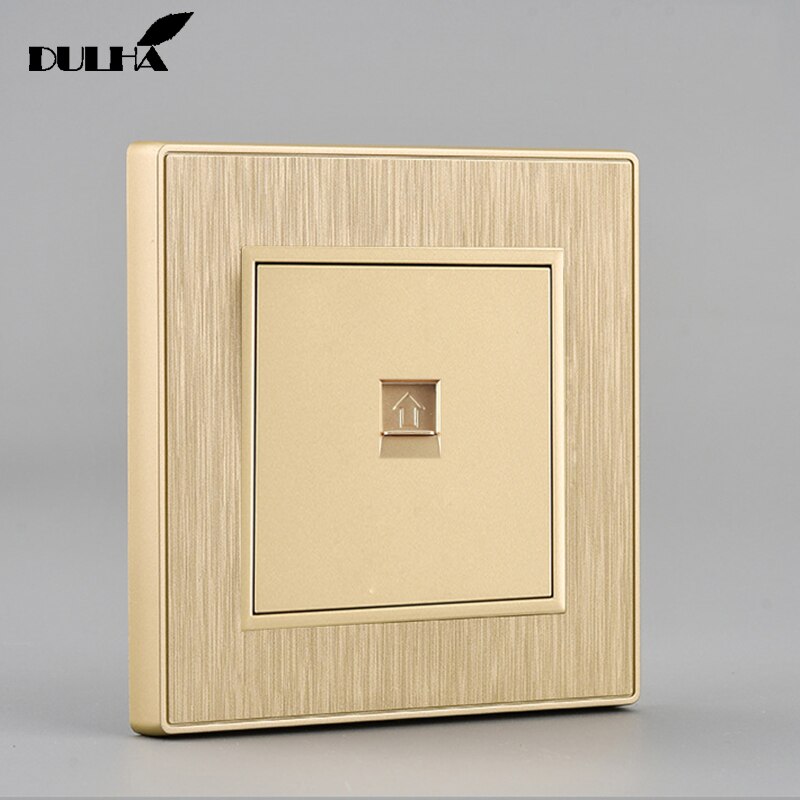 Luxury Gold Single Port Telephone Wall Socket Power Phone Jack Outlet Electrical Tel RJ11 Plug Receptacle PC Panel