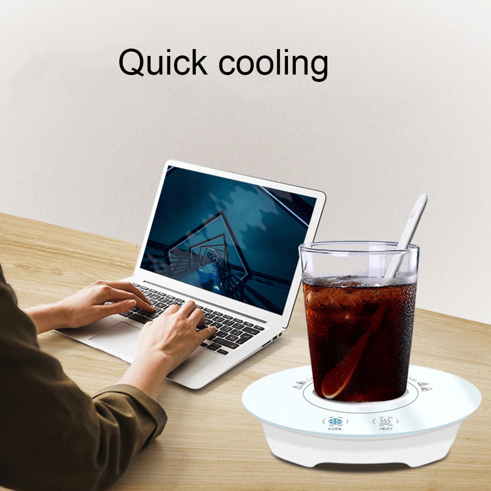 Taza de calefacción de refrigeración de café 10W 59 ℉-131 ℉ calentador eléctrico inteligente de enfriamiento rápido para mesa de oficina taza de té de cerveza placa de calentamiento