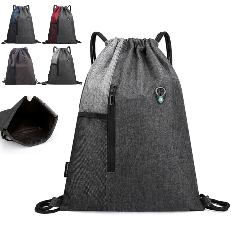 Mochila ligera con cordón, informal Unisex, mochila deportiva con cuerda, mochilas escolares, bolsas de playa de viaje para hombres y mujeres