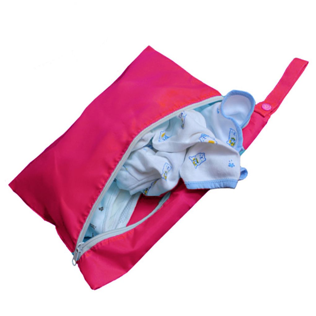 1PC Baby Out Dirty Clothes Pouch Folding Dirty Clothing Storage Bag Baby Diaper Bags: rose red