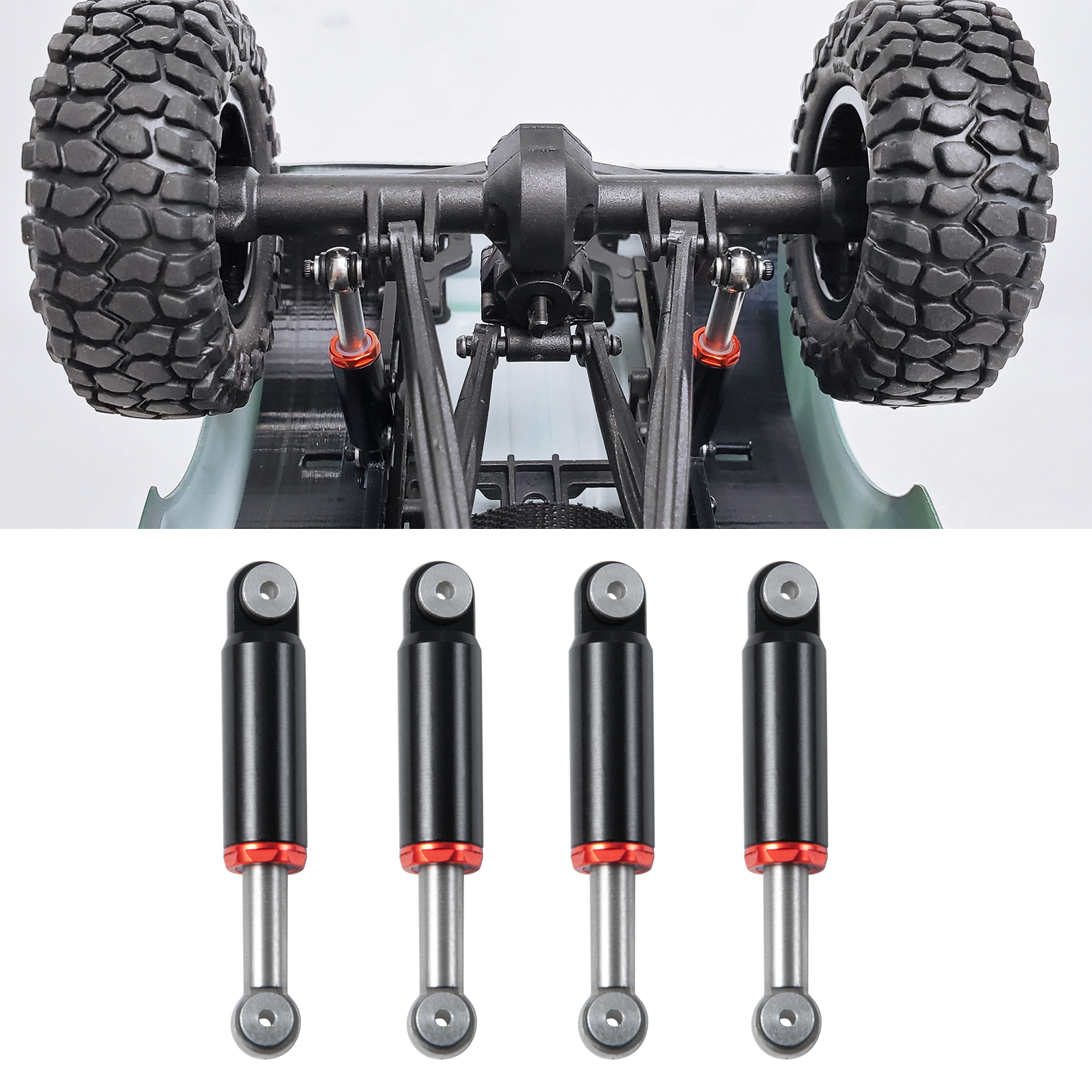 YEAHRUN 31/32/39, 5/43/48/53mm amortiguador de aleación de aluminio para Axial SCX24 1/24 RC coche camión actualización piezas Accesorios