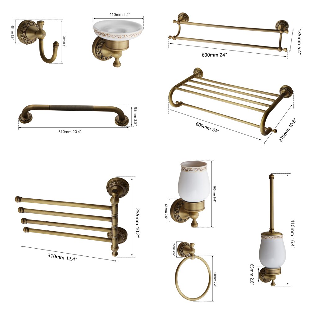 YANKSMART antyczny mosiądz akcesoria łazienkowe zestawy papier toaletowy szczotka robić wc wieszak na ręczniki wieszak na ręczniki robić montażu na ścianie zestaw Combo