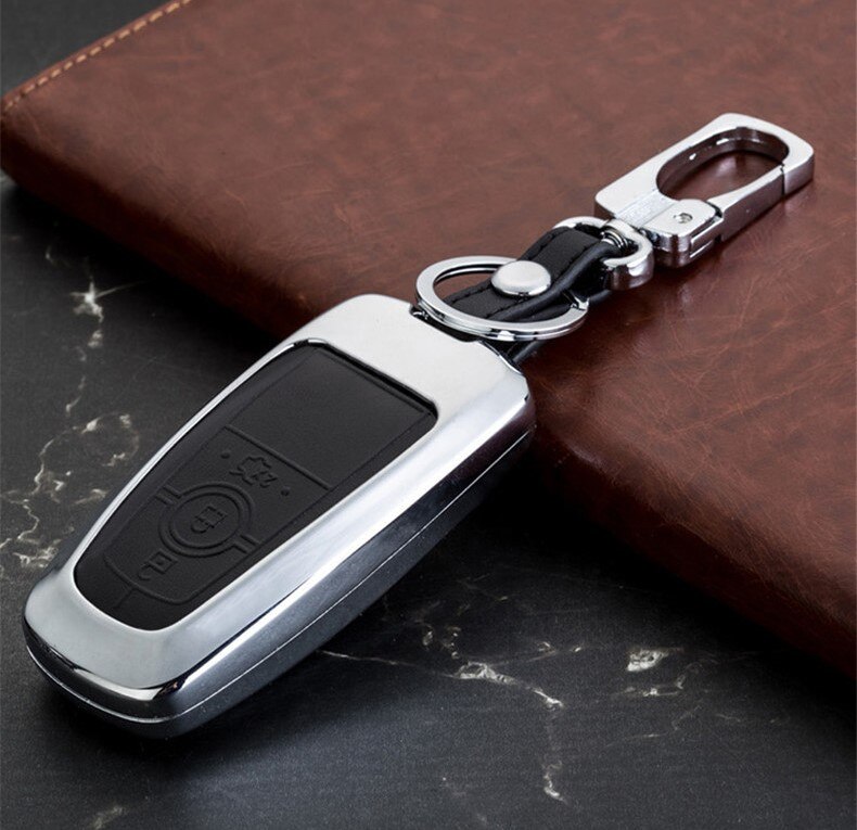 Bilnøgleholder kæde til ford mondeo explorer edge expedition f -450 f-350 f250 f150 fusion mustang everest: 3 knapper sort