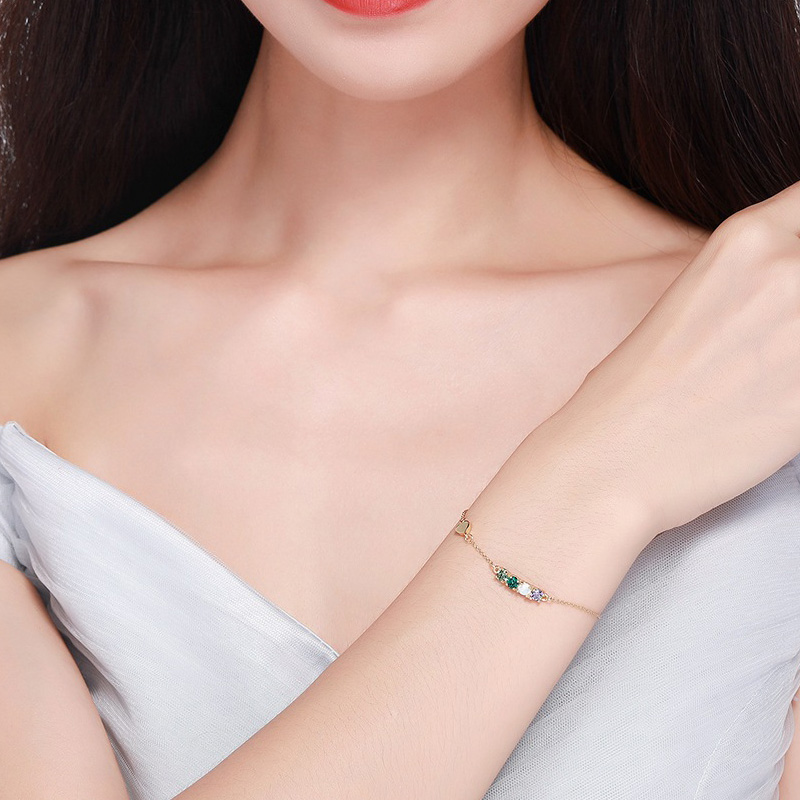 Luxus kristall Armband 925 Sterling Silber gold farbe Kette Link Armband Für Frauen Karabiner Armband Hochzeit Schmuck