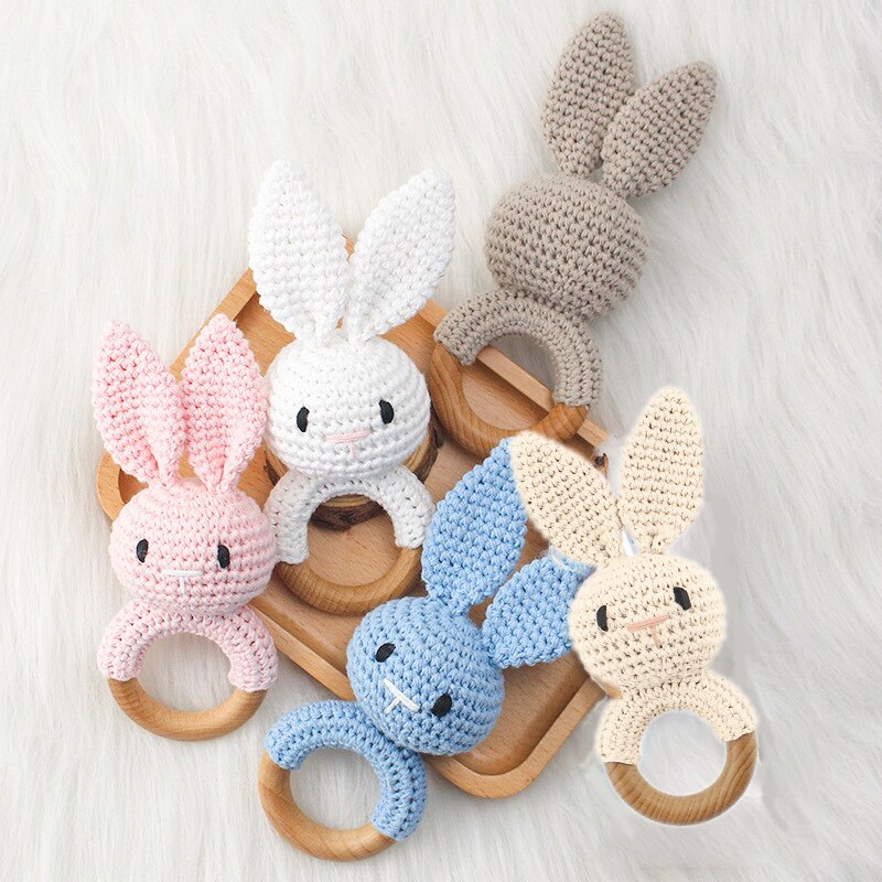 Baby Rammelaar Haak Amigurumi Bunny Rammelaar Bel Pasgeboren Breien Gym Speelgoed Educatief Bijtring Mobiele Baby Rammelaar Speelgoed 0-12 maanden