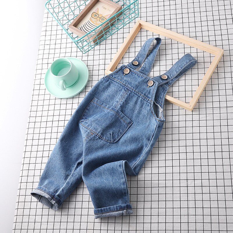 80-100cm spring baby boy denim overall boys jeans pant 1pc baby girl romper baby boy overall children pant