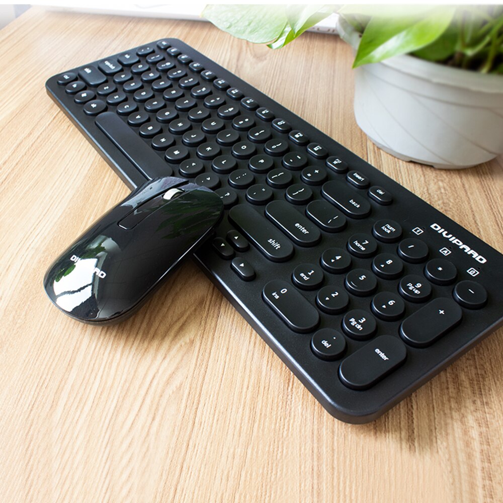 Klawiatura i Mysz Bezprzewodowa WIN HOW SOLUTION - Mini Przenośna Slim Cicha do Domowego Biura i Laptopa