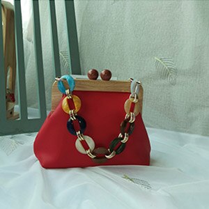 Klamerka damska torba na ramię akrylowa Chian damska torebka Kisslock kobieta twarda obudowa Crossbody torby dla kobiet 2020 nowy: czerwony