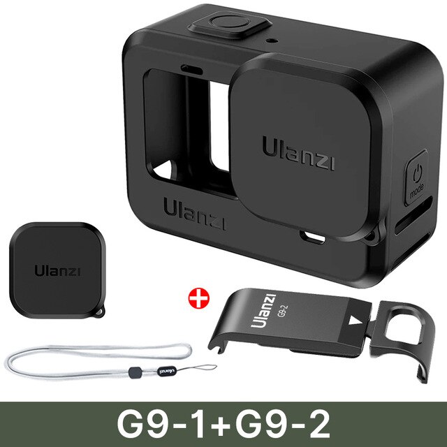 Ulanzi Silicon Protective Cover+Lens Cover Case for GoPro Hero 9 Black Sleeve Housing Case Frame + Lanyard For GoPro9 Accessory: G9-1 G9-2