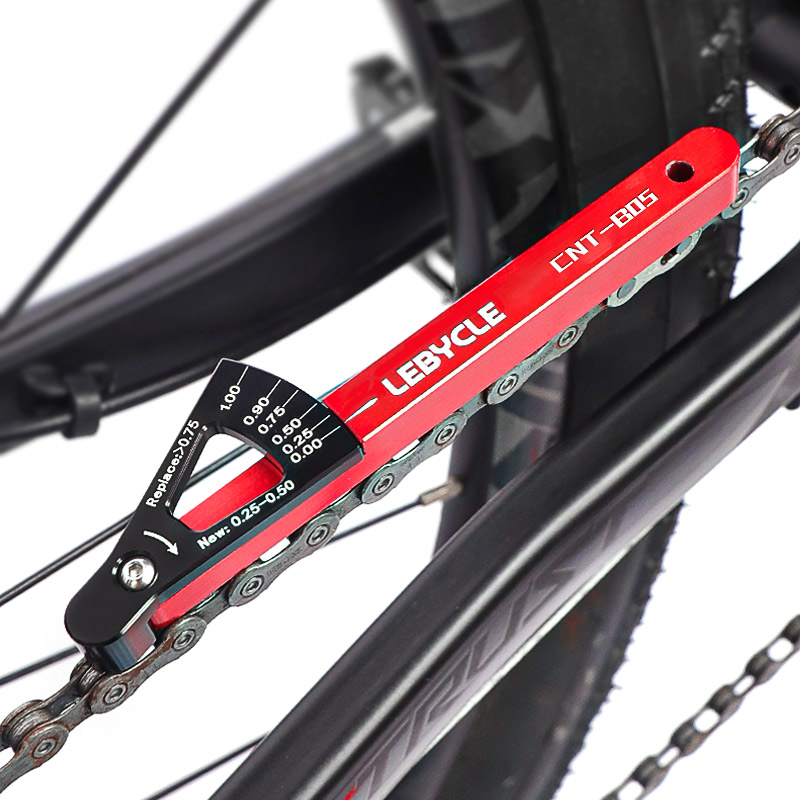 LEBYCLE-indicador de desgaste de cadena de bicicleta de montaña, medidor de eslabones, comprobador de aleación de aluminio, herramientas precisas de reparación de bicicletas de carretera