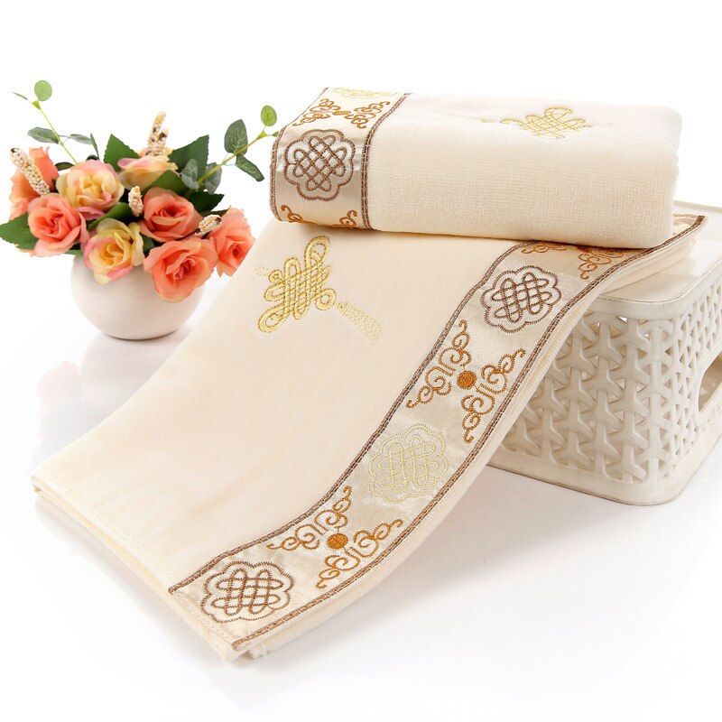 Chinese Knot Household Towel Cotton Rag Hair Towel Absorbent Face Towel Soft Plain Adult Towel Set Household Daily Necessities