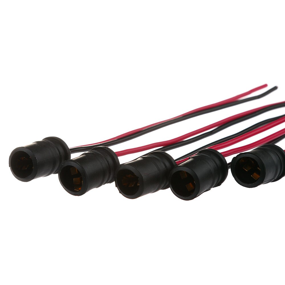 5 piece T10 W5W soft rubber bulb socket socket connector car automatic red black line Car Light Accessories