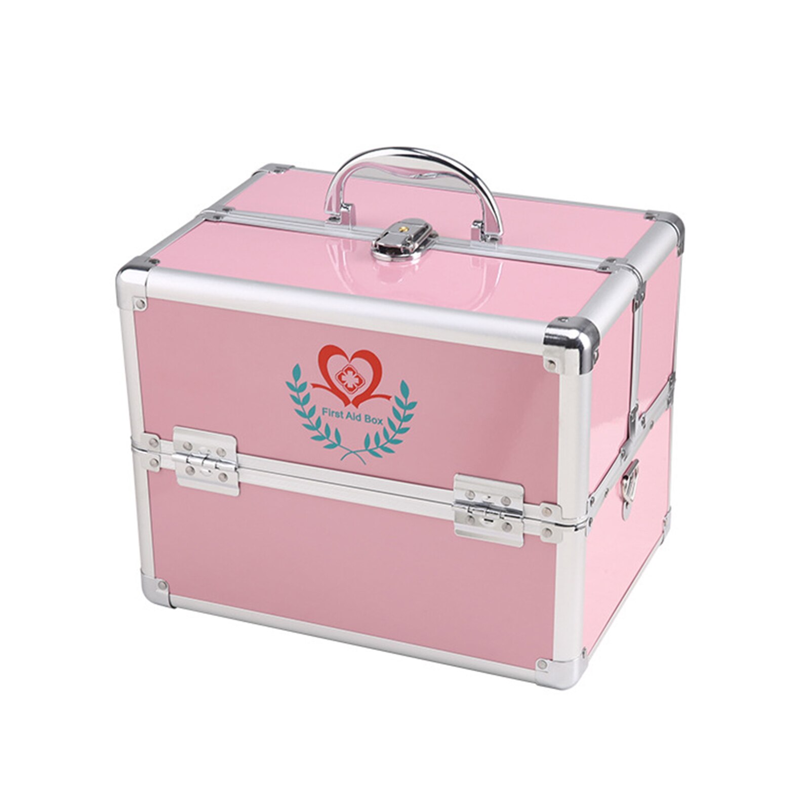 Household Medicine Cabinet Aluminum Alloy Double Open Multi-Layer Medicine Cabinet Wall-Mounted First Aid Storage Box B2