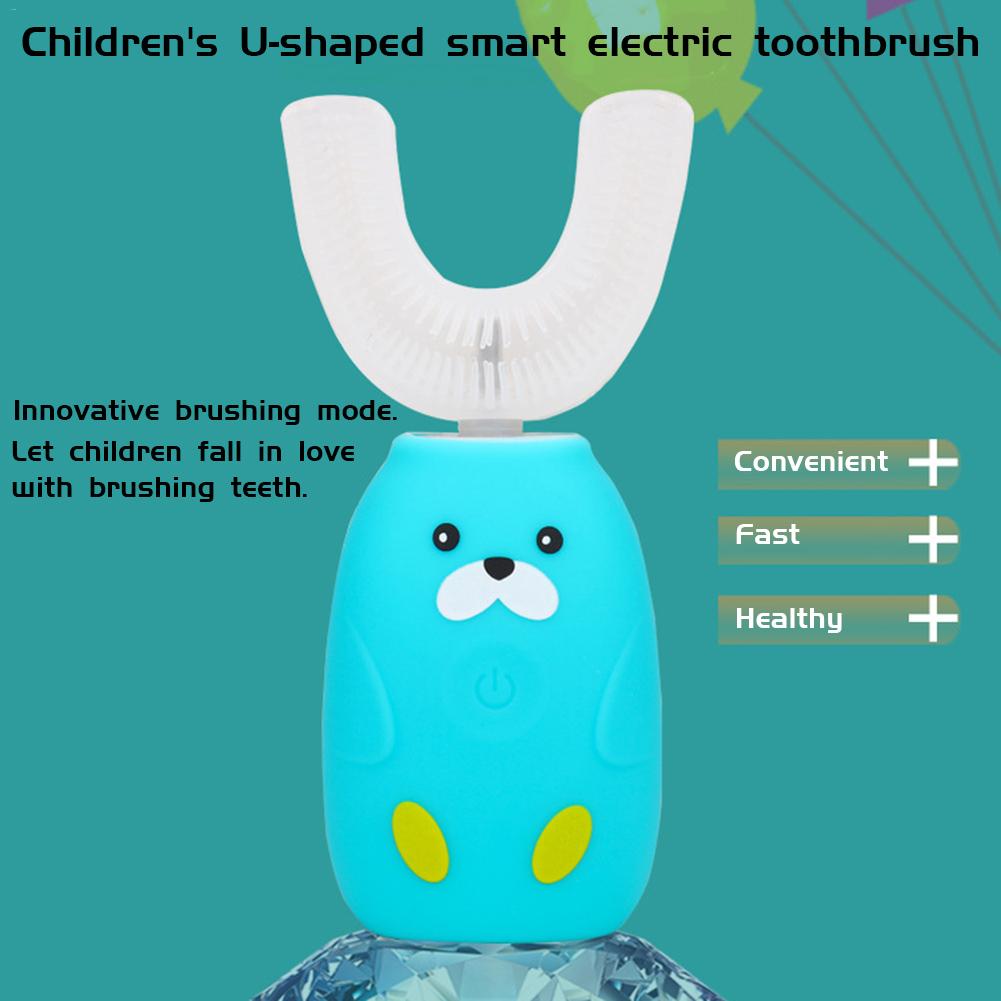 Elektrisk tandbørste genopladelig automatisk håndfri tandbørste trådløs opladning vandtæt rengøringsværktøj til børn