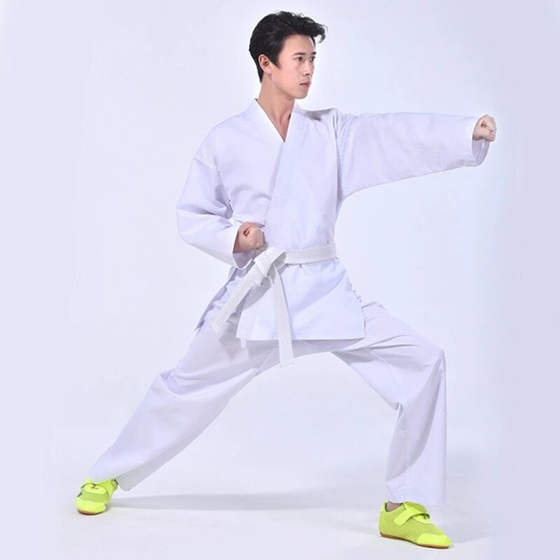 Professionele Karate Kleding Kinderen Volwassen Judo Kleding Mannen En Vrouwen Twill Katoen Judo Training Kleding Uniforme: WHITE / L