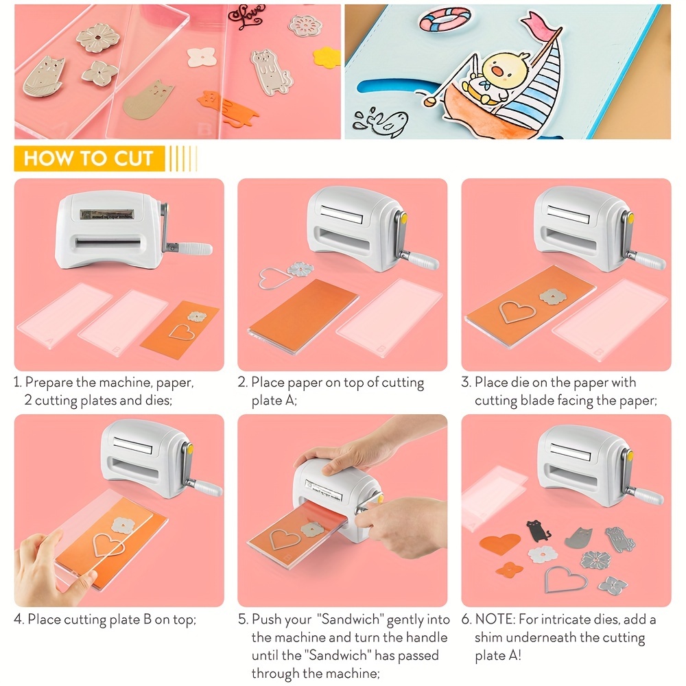 Mini Die-Cut Machine for Crafting Scrapbook Cards Paper Cutting Embossing Manual Work Tool paper cutter