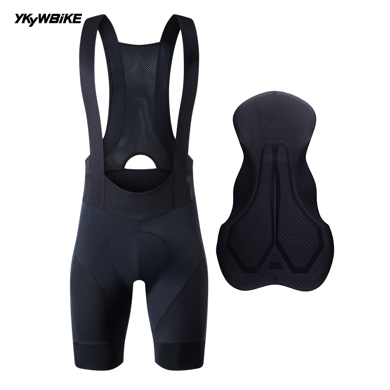 YKYWBIKE Men's Cycling Bib Shorts Road Bike Bibs Bicycle Tights Cycling MTB Bib Pants with 6 Hours Padded Belgium Padding: M / Gold