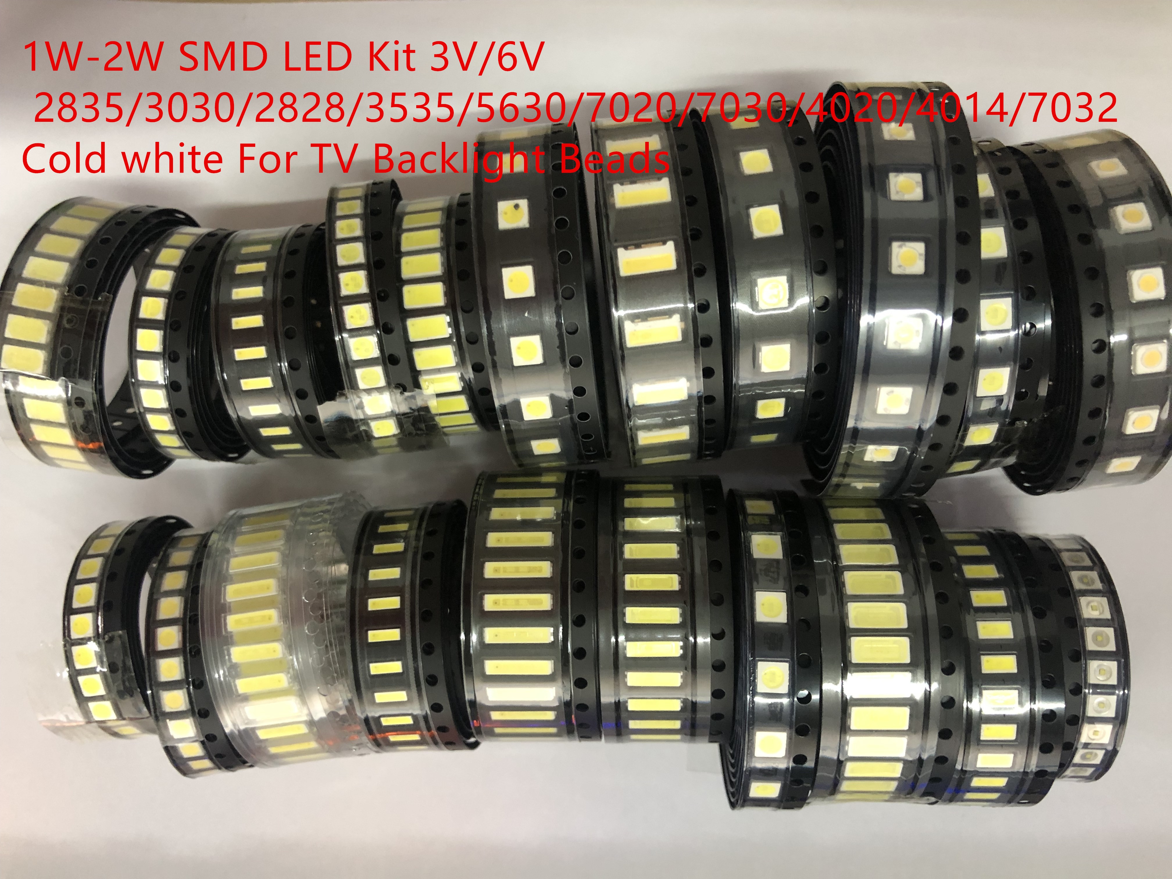 1W/0.5W Kit de LED SMD 3V/6V 2835/3030/3535/4020/2828/6030/8520/7030/3014 blanc froid pour perles de rétro-éclairage TV 20 valeurs * 10 pièces = 200 PIÈCES