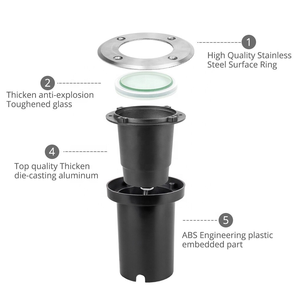 GU10 LED Underground Light Floor Lamp Outdoor Ground Spot Landscape Garden Path Buried Lamp for gu10 Bulb Casing