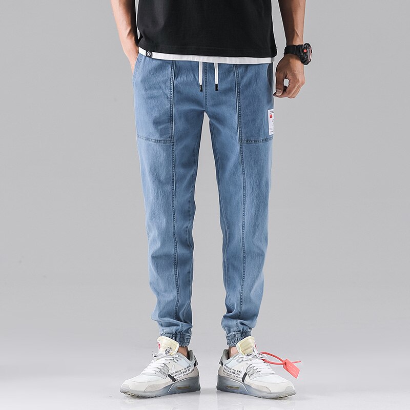 Wbson mænd jeans mænd mode mænd baggy slim jeans mænd jogger jeans jeans mænd cargo jeans syg 2307: Blå syg 2307 / 4xl(82.5kg-87.5kg)