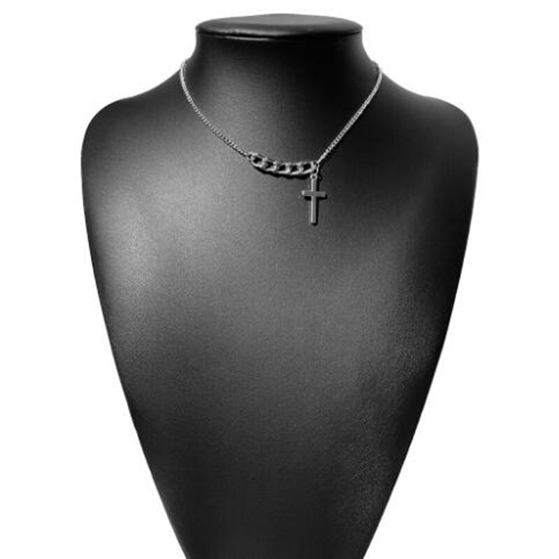 Trendy Simple Cross Kettingen Choker Ketting Voor Vrouwen Punk Populaire Chocker Kraag Collier Femme Verklaring Sieraden: Sliver Color