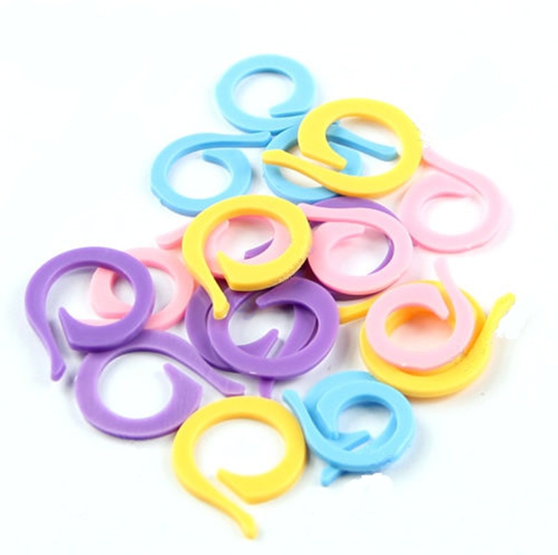 20 stk bærbare farverige strik hæklede låse sting markør håndværk værktøj plast sting markør ring holdere nåle klip diy