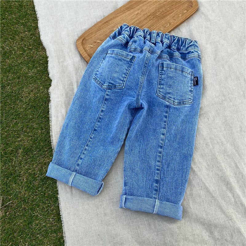 Nuovi Jeans stampati per bambini primavera 2021 per bambini pantaloni in Denim elastico morbido stile coreano pantaloni Casual per bambini