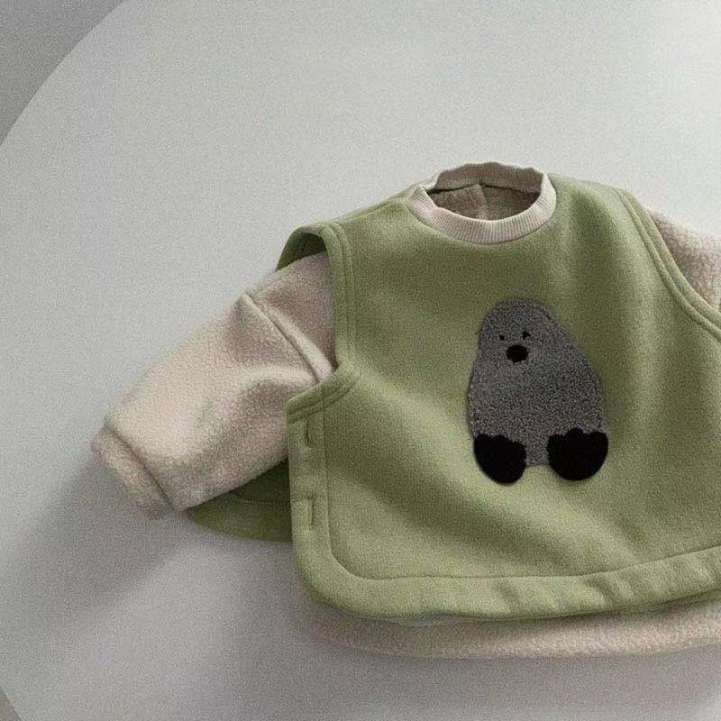 Gilet en velours épais et pour bébés garçons et filles, mignon, Animal, gilet sans manches pour enfants