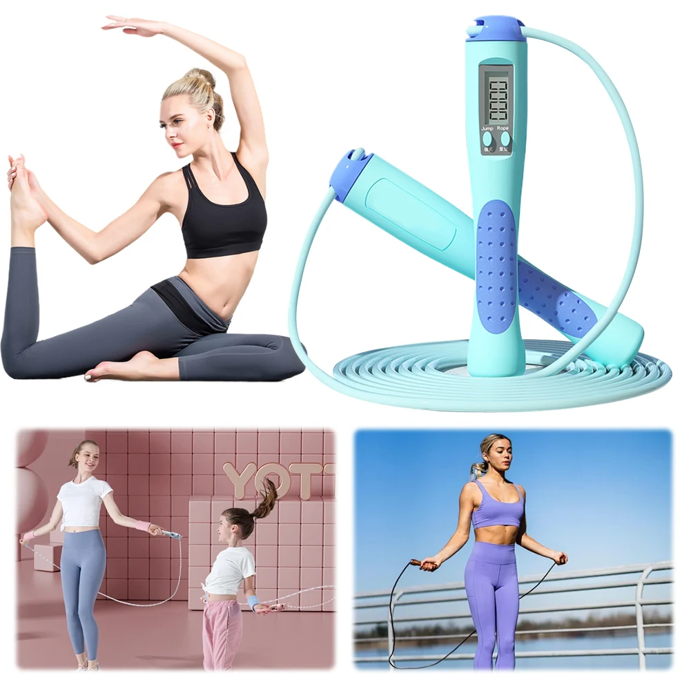 Tellen springtouw springtouw Verstelbaar trainingspringtouw met teller springtouw voor kinderen, volwassenen
